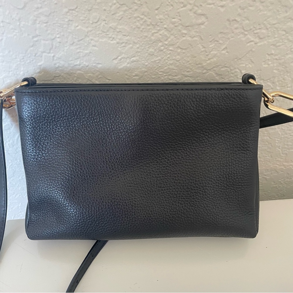 Michael Kors Black Leather Crossbody Bag with Gold Hardware - Picture 6 of 10